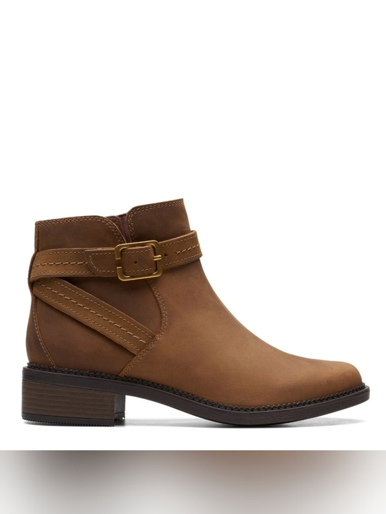 Clarks Shoes - EUC Clarks Collection 8 Medium Brown Women's Maye Strap Bootie